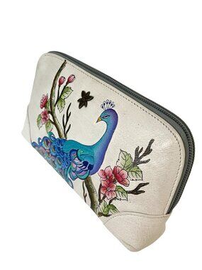 Anuschka Hand-Painted Leather Cosmetic Bag 🇮🇳